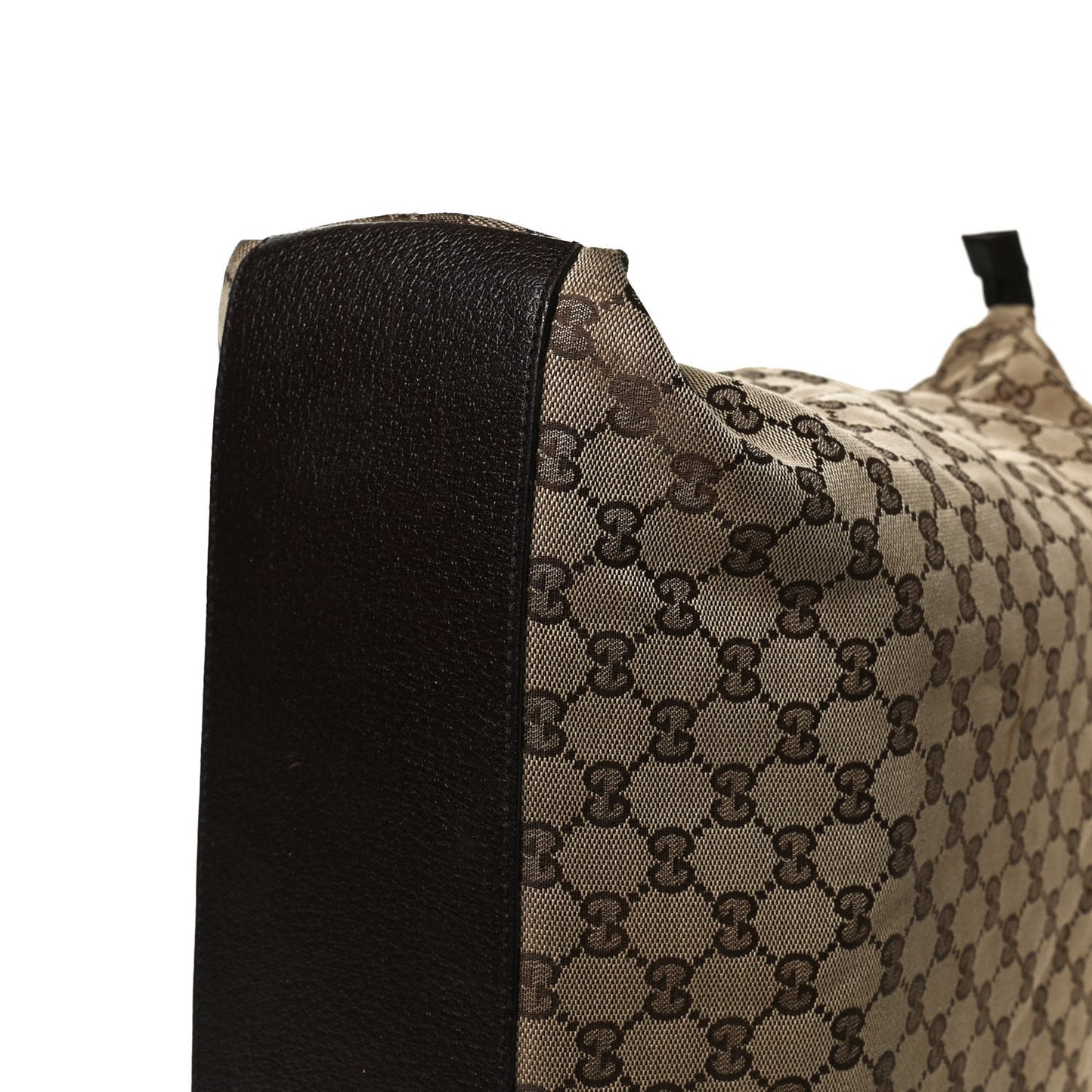 GG Monogram Large Web Handle Vertical Tote Dark Brown