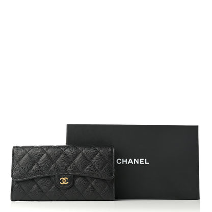 Chanel Caviar Quilted Large Gusset Flap Wallet Black 9 of 9