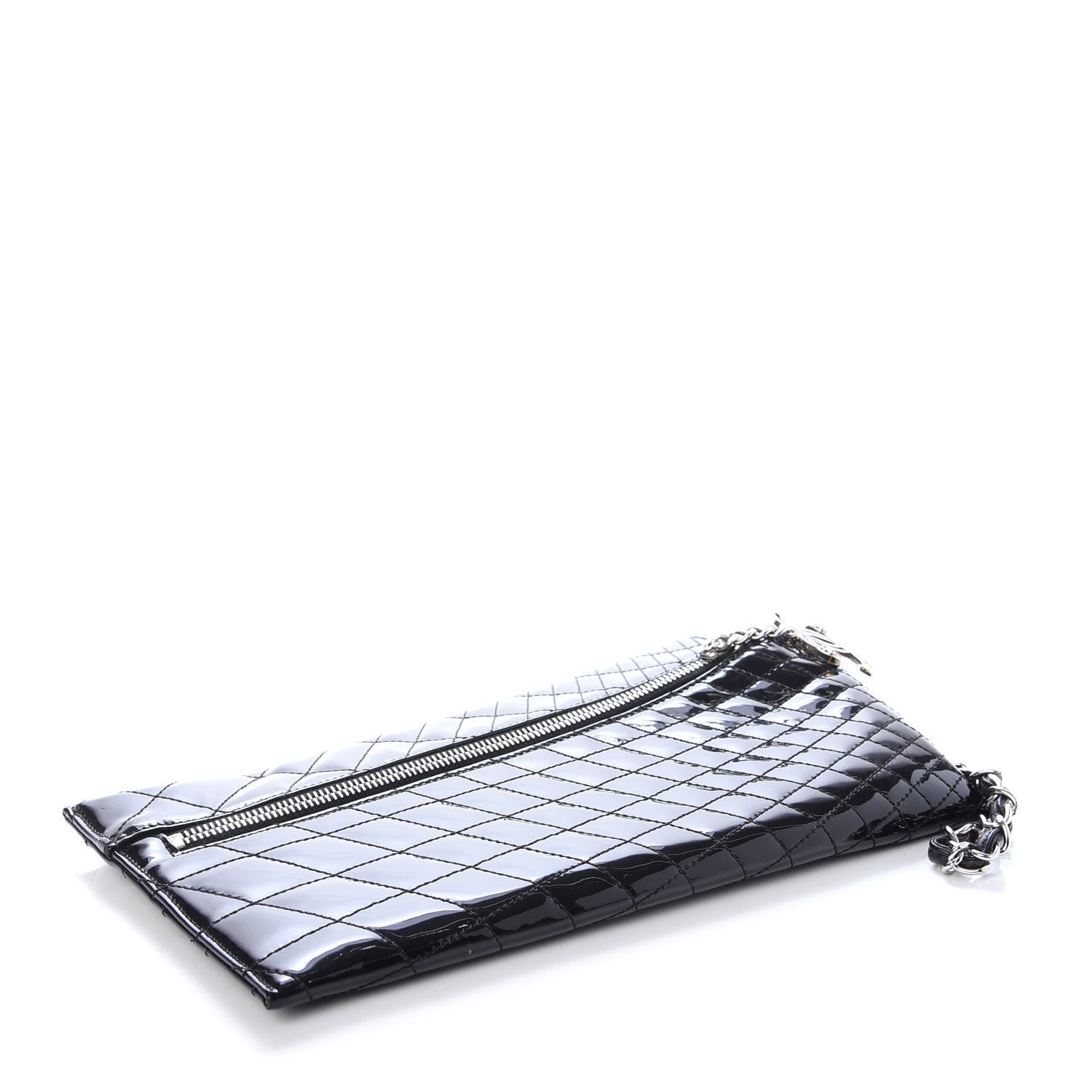Chanel Patent Geometric Quilted Kaleidoscope Clutch Black 4 of 7