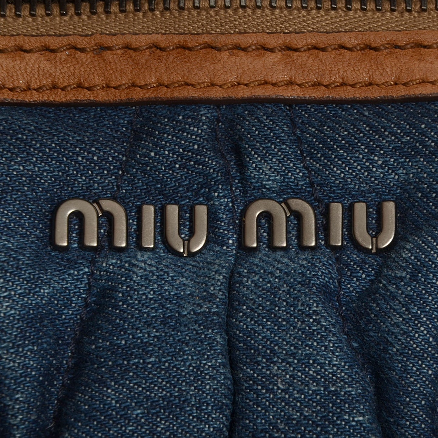 Leather Matelasse Denim Hobo