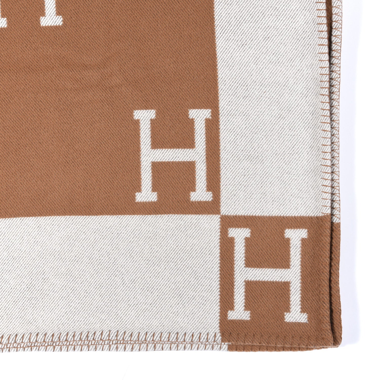Hermes Wool Cashmere Avalon Blanket Ecru Camel 2 of 3