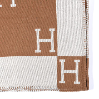 Hermes Wool Cashmere Avalon Blanket Ecru Camel 2 of 3