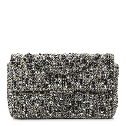 Chanel Crystal Tweed Quilted Medium Single Flap Black 1 of 11