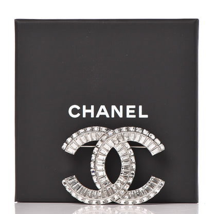 Chanel Baguette Crystal CC Brooch Silver 5 of 5