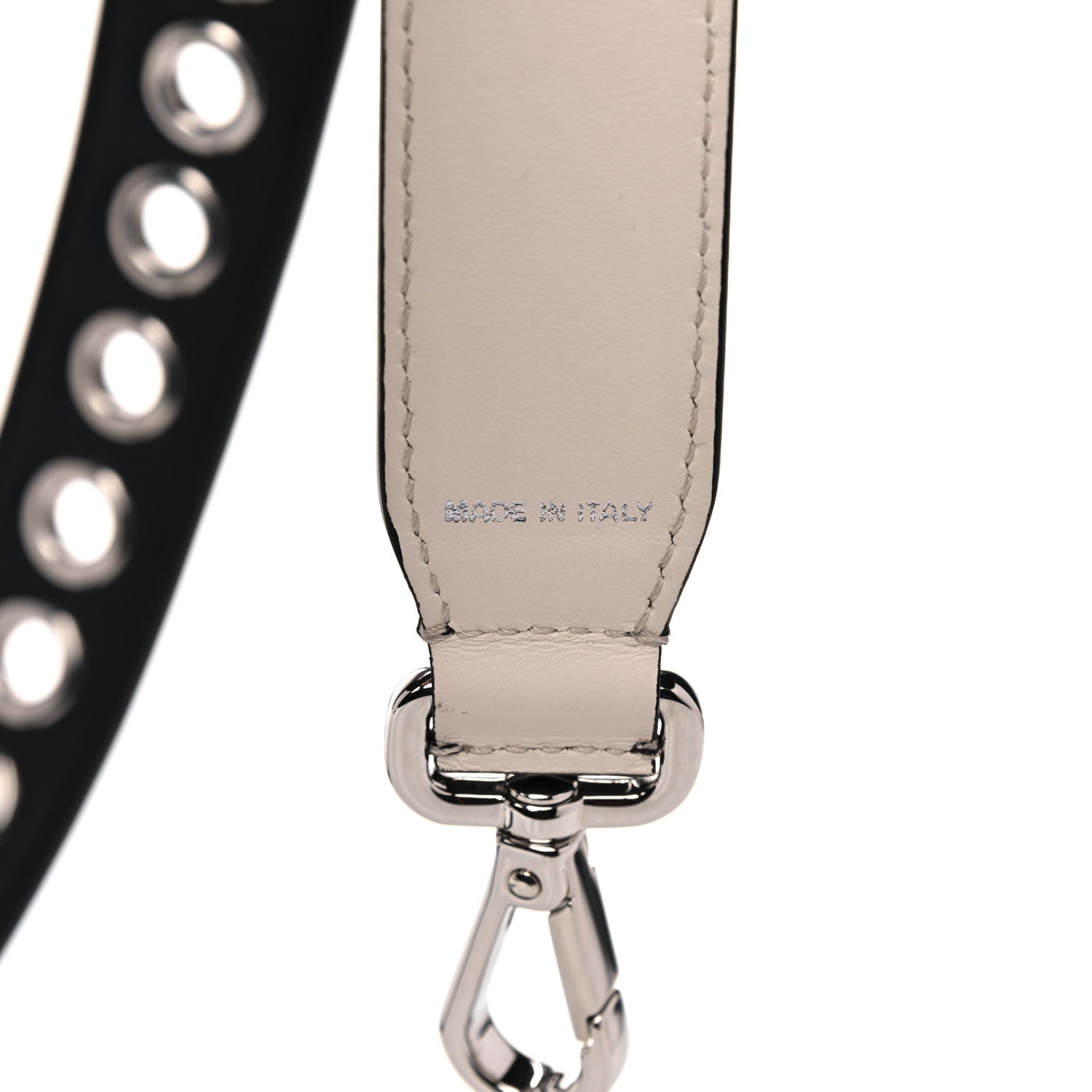 Fendi Vitello Century Grommet Strap You Black Camelia 5 of 5