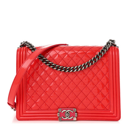 Chanel Patent Quilted Large Boy Flap Pink 1 of 10