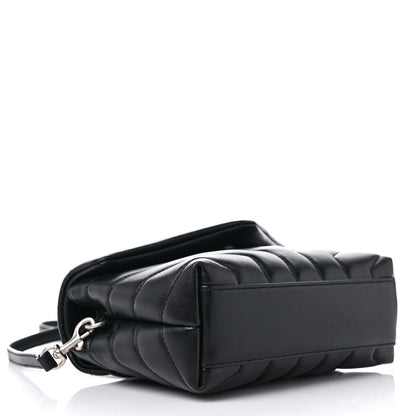 Saint Laurent Calfskin Y Quilted Monogram Toy Loulou Crossbody Bag Black 4 of 9