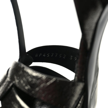Saint Laurent Metallic Supercrack Calfskin Tribute 105 Platform Sandals 39 Gunmetal 6 of 10