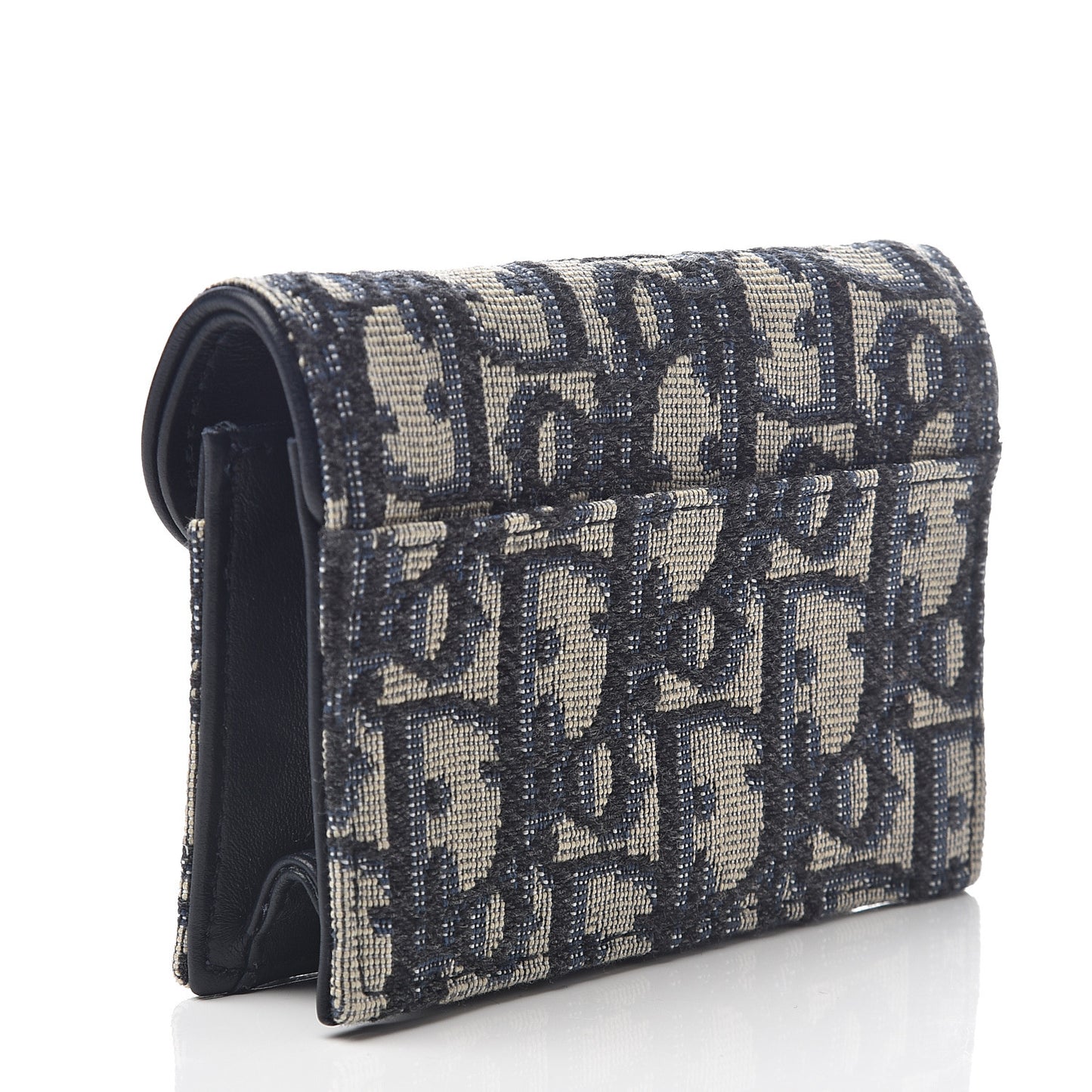 Oblique Saddle Card Holder Blue