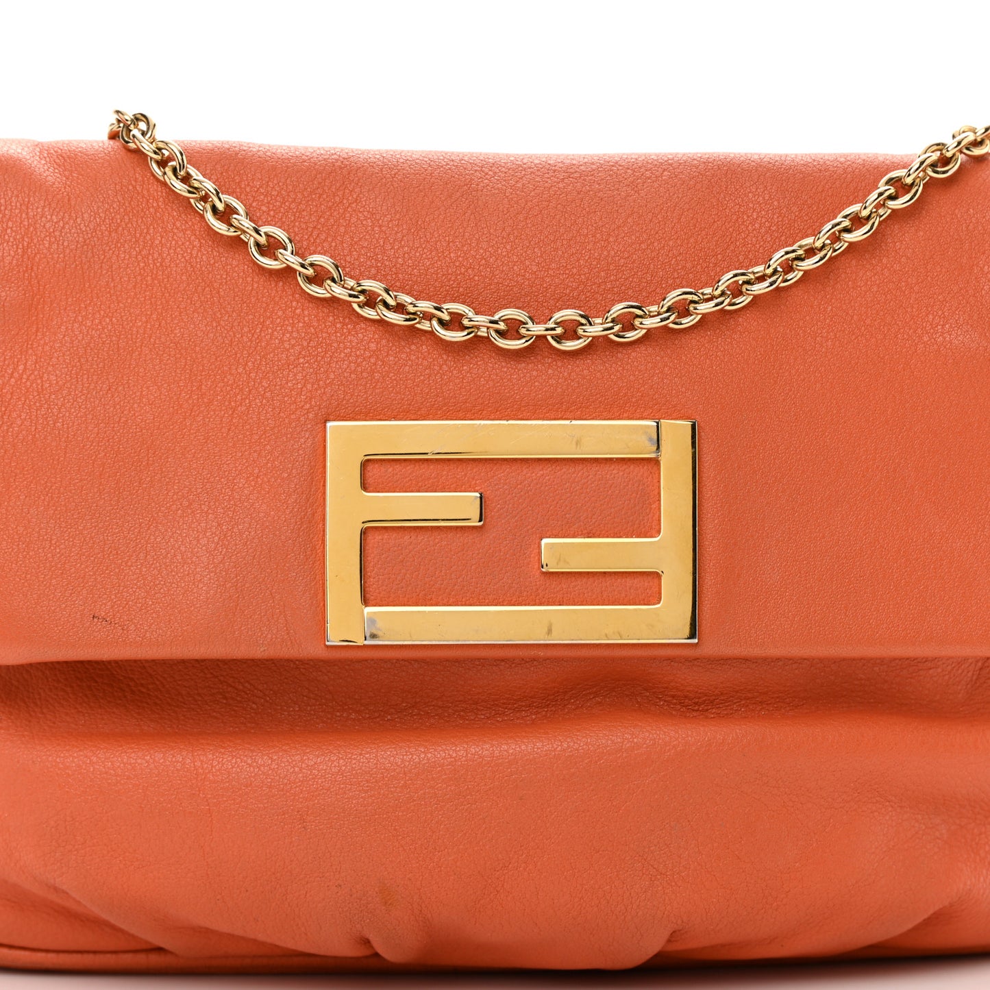 Vitello Flamingo Fendista Pouchette Crossbody Arancio