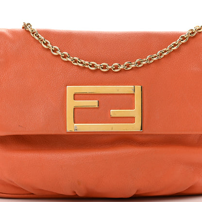 Fendi Vitello Flamingo Fendista Pouchette Crossbody Arancio 8 of 22