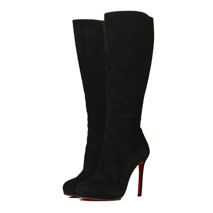 Christian Louboutin Suede Botalili 120 Tall Boots 39.5 Black 2 of 9