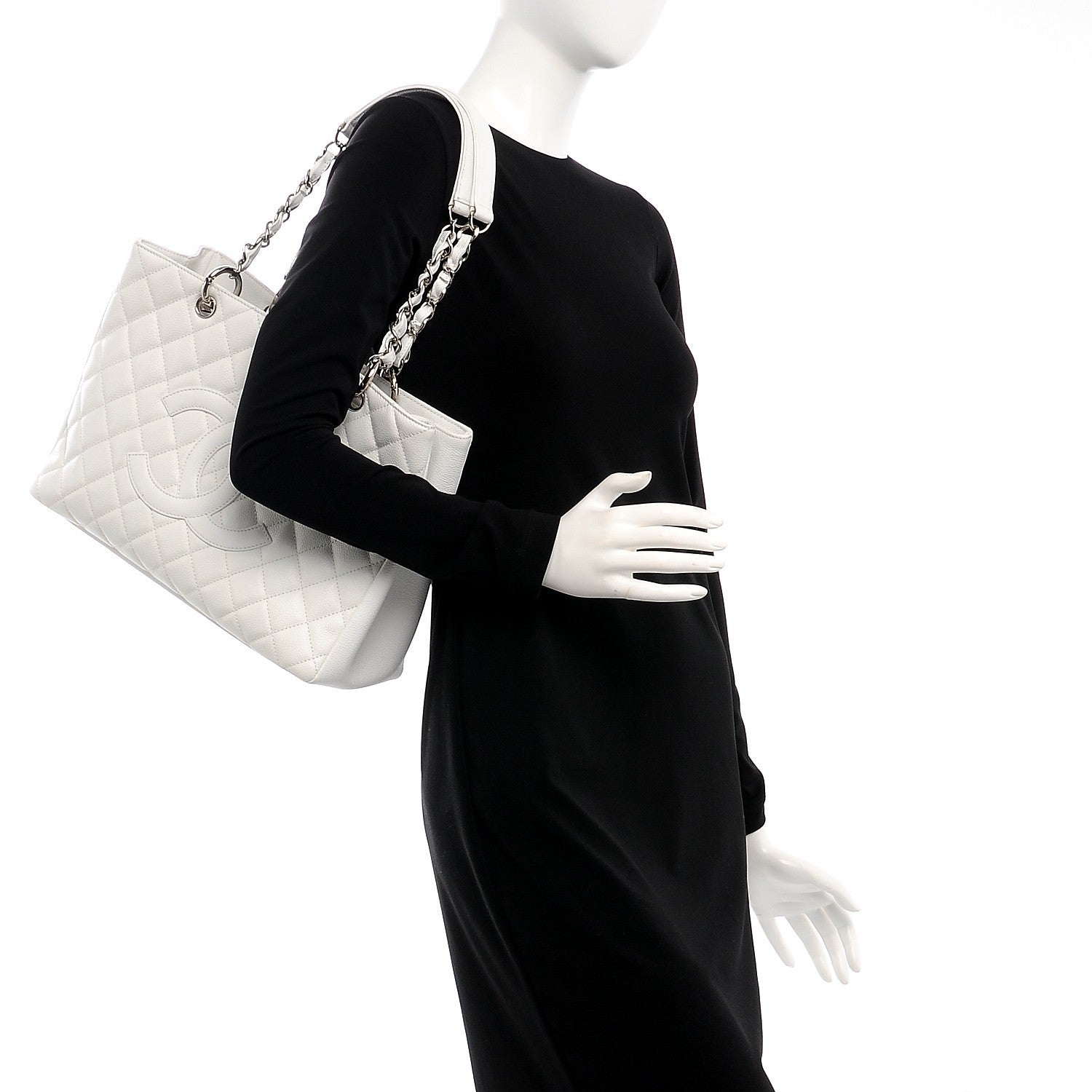 Chanel Caviar Quilted Grand Shopping Tote GST White 2 of 8
