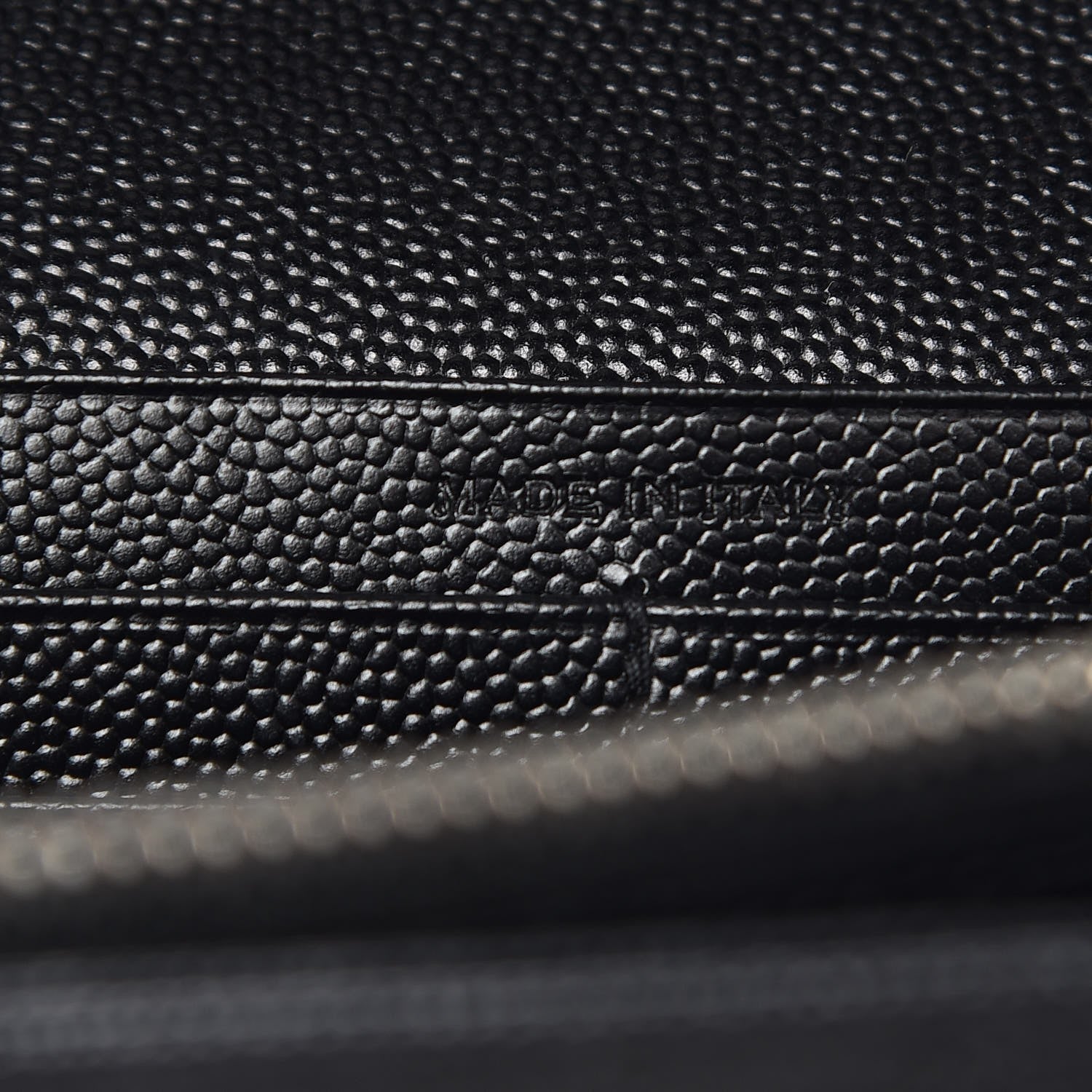 Saint Laurent Grain De Poudre Matelasse Chevron Monogram Chain Wallet Black 6 of 7