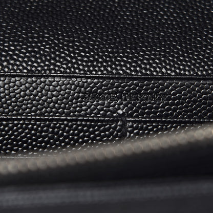 Saint Laurent Grain De Poudre Matelasse Chevron Monogram Chain Wallet Black 6 of 7