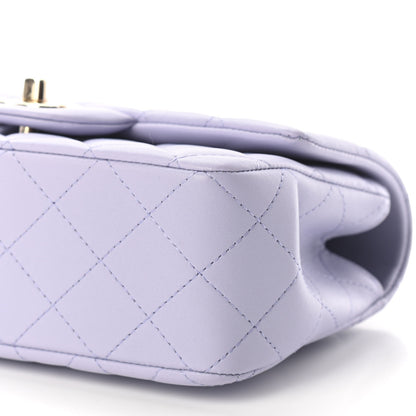 Chanel Lambskin Quilted Mini Top Handle Rectangular Flap Light Purple 8 of 8