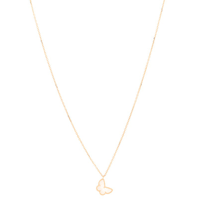 Van Cleef & Arpels 18K Yellow Gold Mother of Pearl Sweet Alhambra Butterfly Pendant Necklace 1 of 6