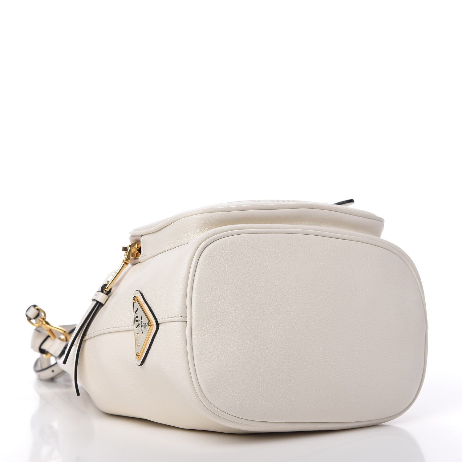 Prada Glace Calfskin Logo Mini Bucket Crossbody Bag White 4 of 11