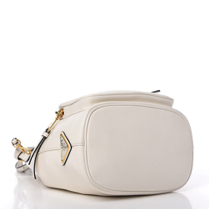 Prada Glace Calfskin Logo Mini Bucket Crossbody Bag White 4 of 11