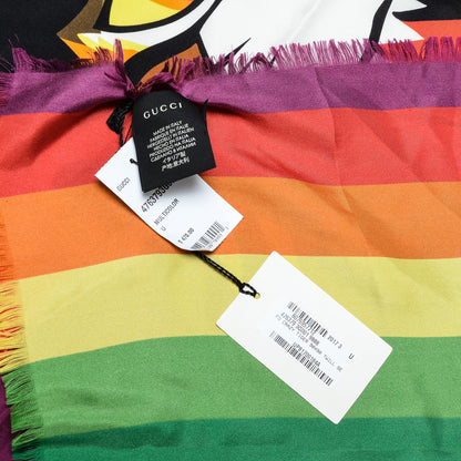Gucci Silk Angry Cat Foulard Square Scarf Scarf Multicolor 5 of 6