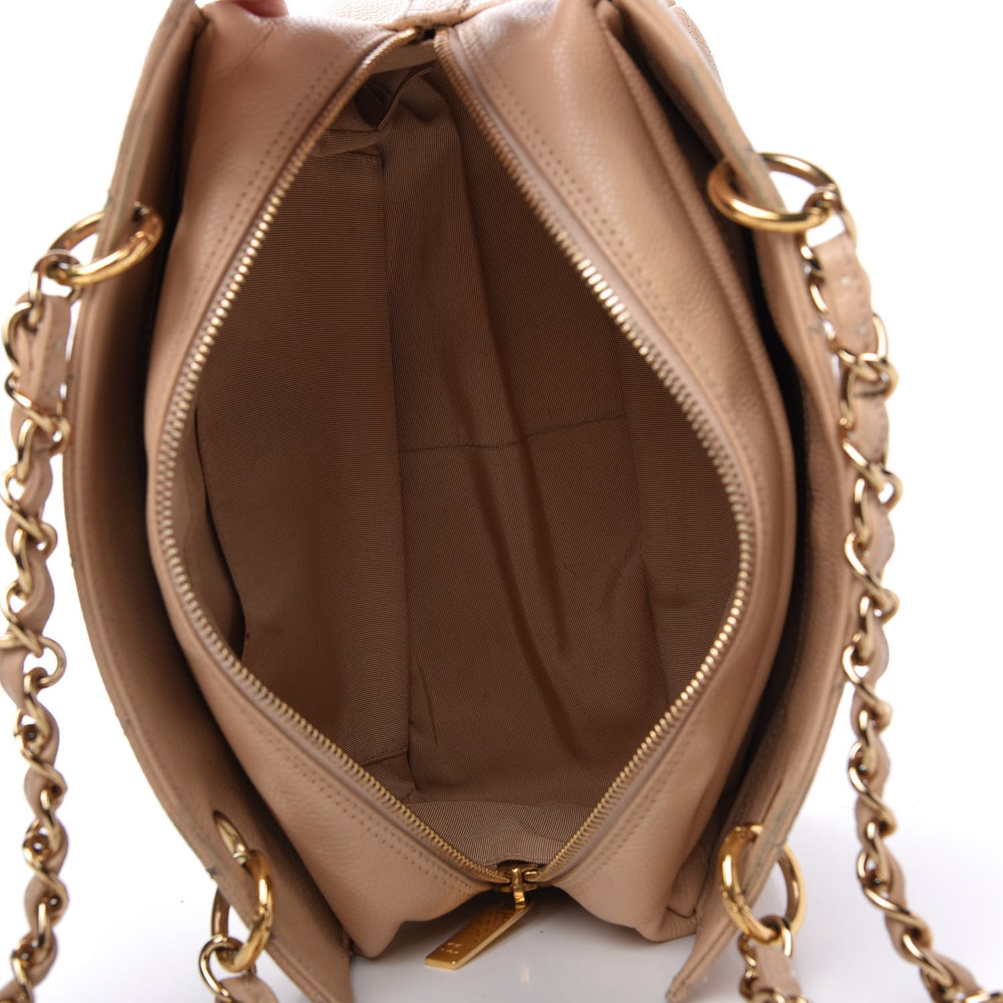 Caviar Quilted Petit Timeless Tote PTT Beige