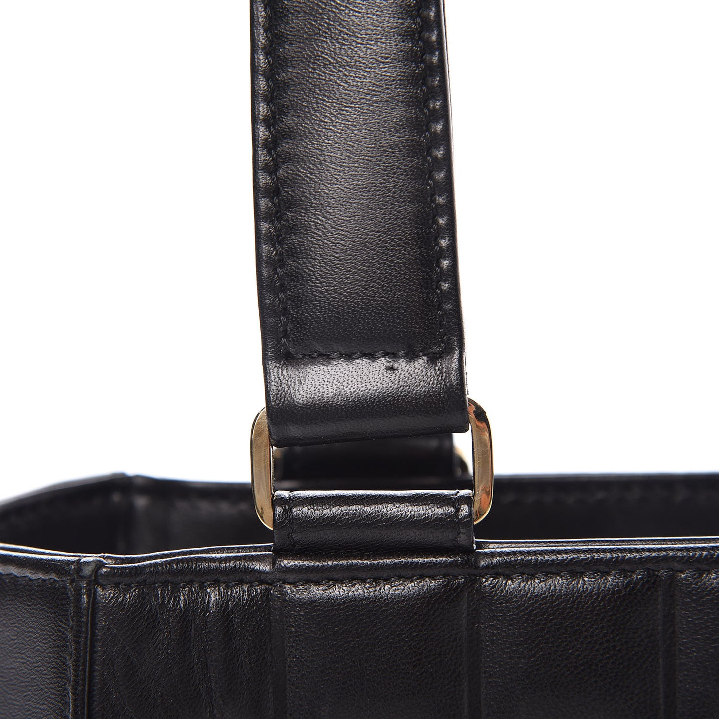 Lambskin Quilted Chocolate Bar Tote Black