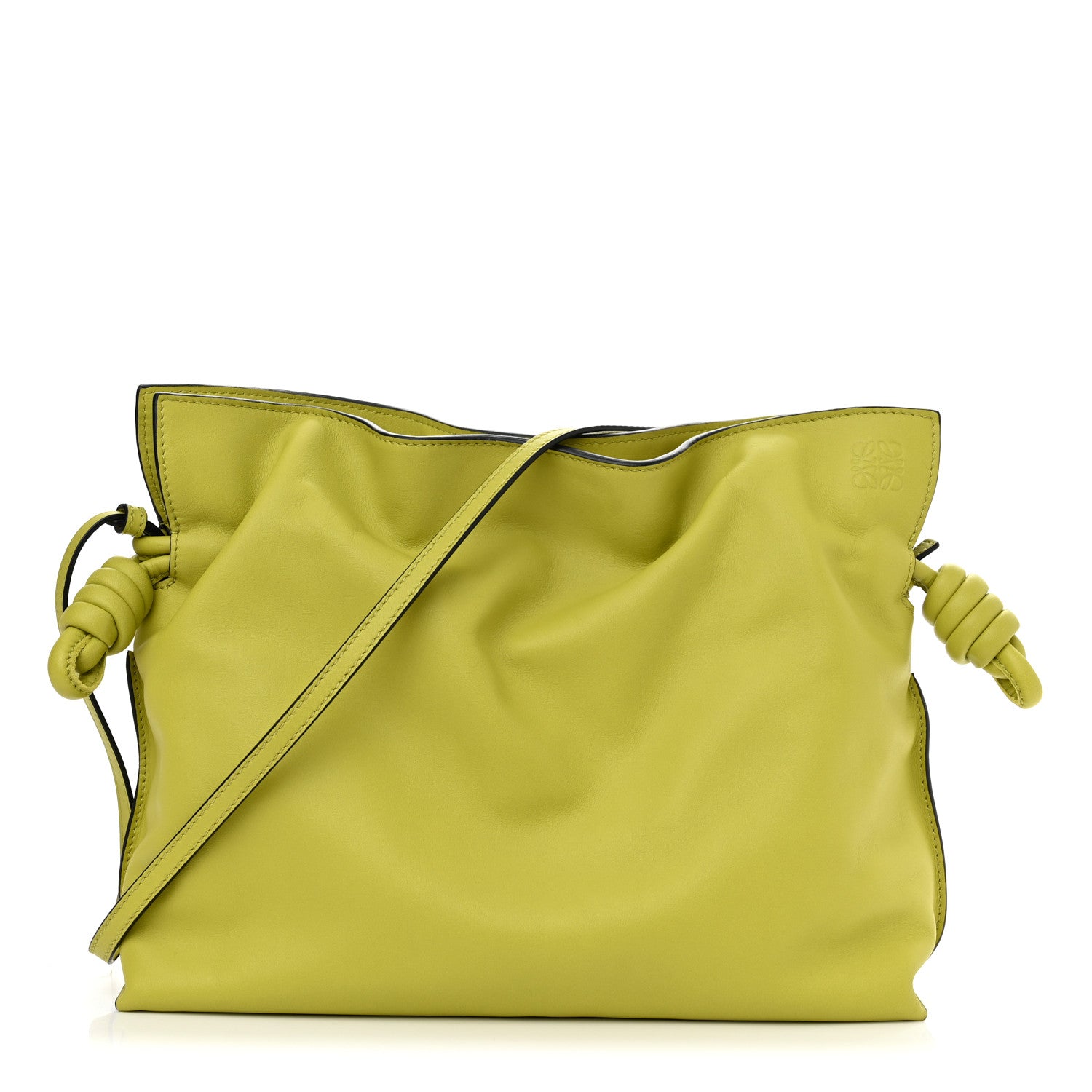 Loewe Calfskin Small Flamenco Knot Bag Lime Yellow 1 of 10