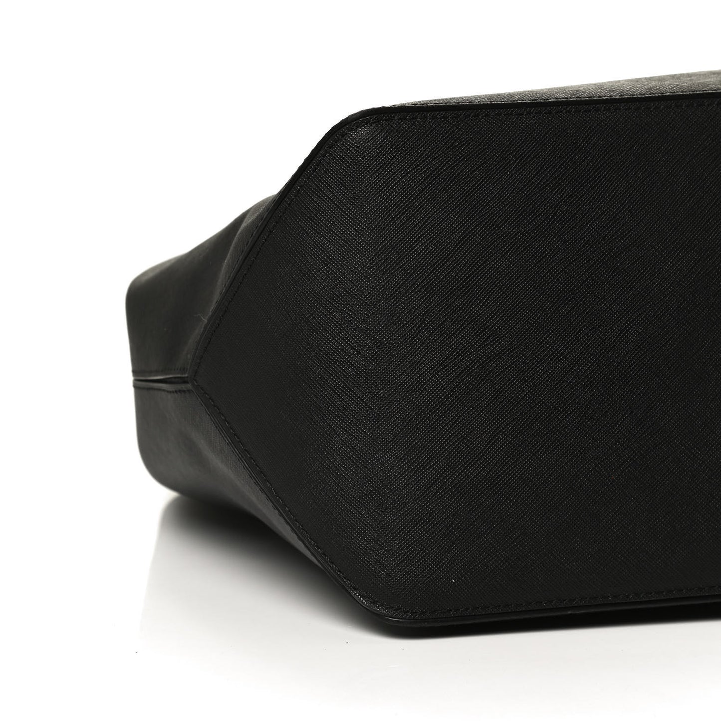 Calfskin Embossed Logo East West Shopper Tote Black