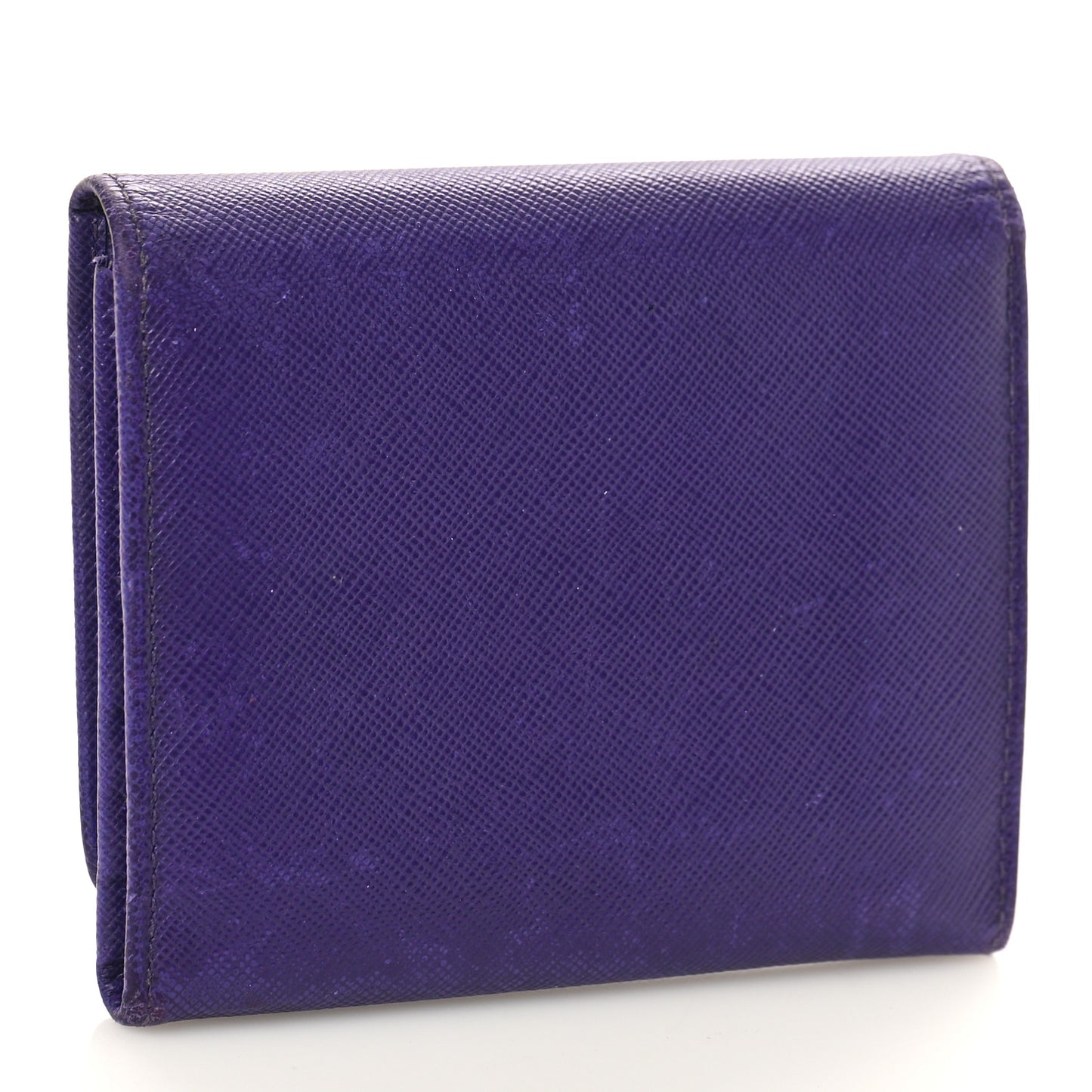 Saffiano Metal Tri-Fold Compact Wallet Viola