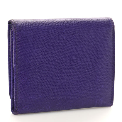 Prada Saffiano Metal Tri-Fold Compact Wallet Viola 3 of 10