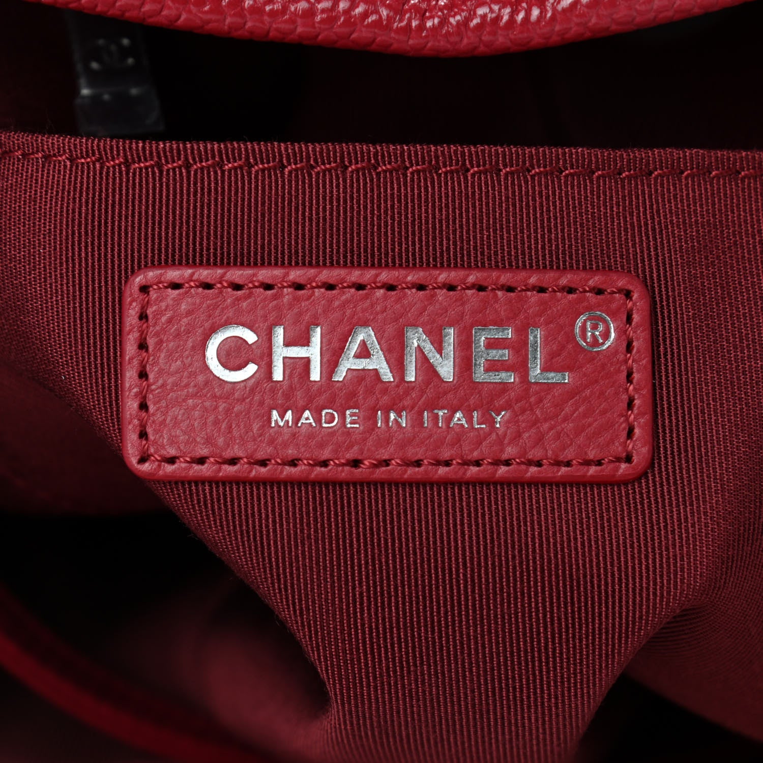 Chanel Caviar Flat Quilted CC Chain Bucket Drawstring Bag Dark Pink 6 of 10
