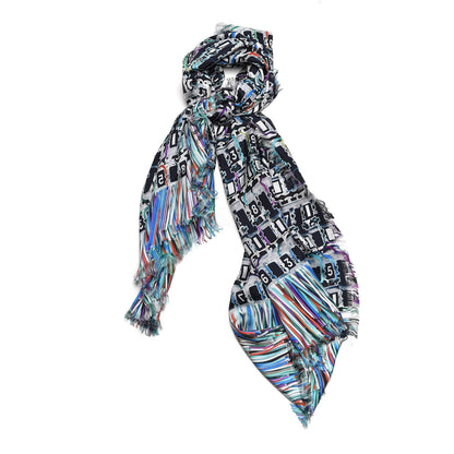 Chanel Silk Circuit Board Data Scarf Multicolor 1 of 6
