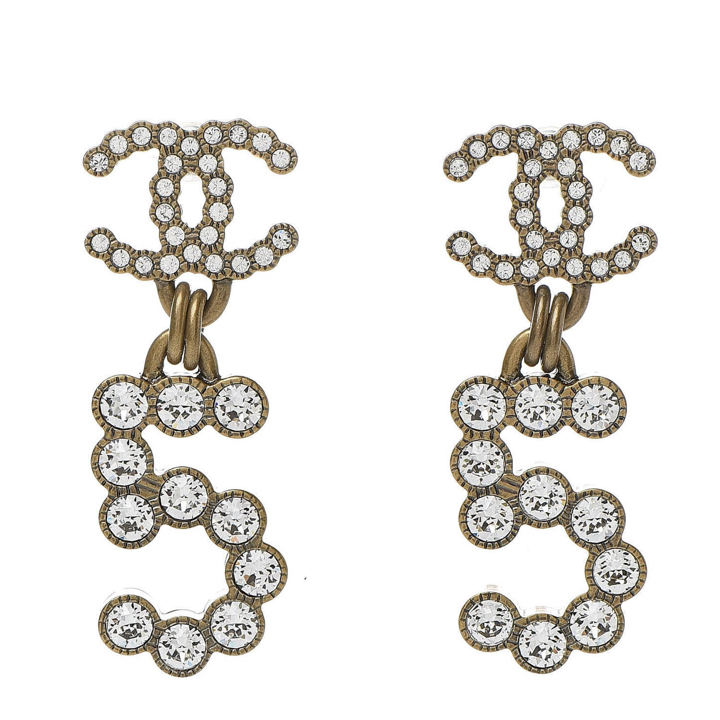 Metal Crystal City of Lights No 5 Drop Earrings Gold