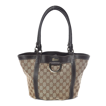 Gucci Monogram Small Gold D Ring Tote Brown 1 of 12