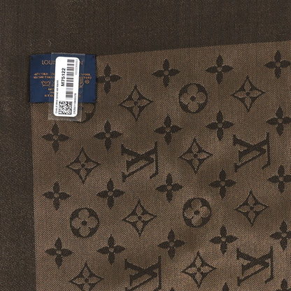 Louis Vuitton Silk Lurex Wool Monogram Shine Shawl Marron 3 of 3