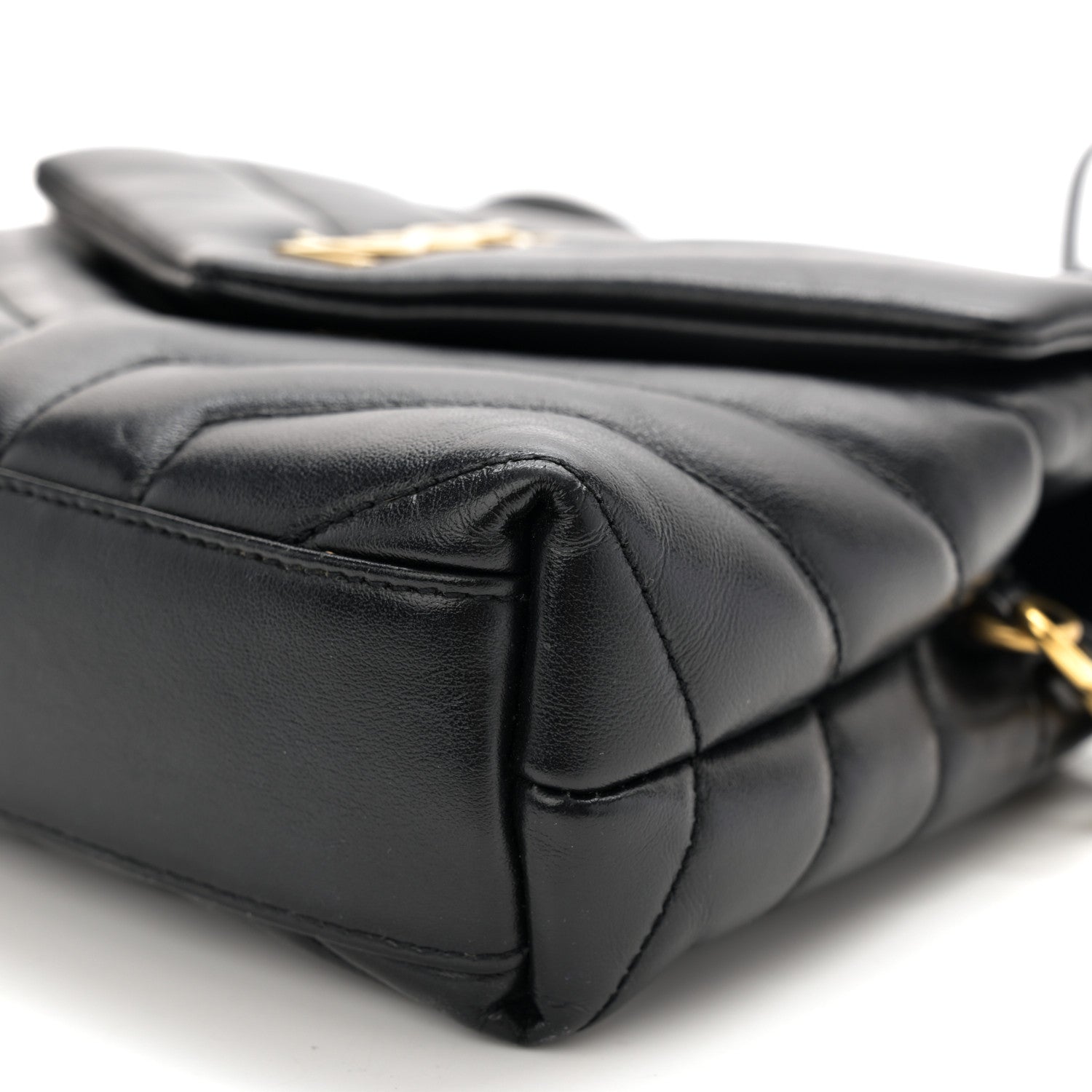 Saint Laurent Calfskin Y Quilted Monogram Toy Loulou Crossbody Bag Black 11 of 12