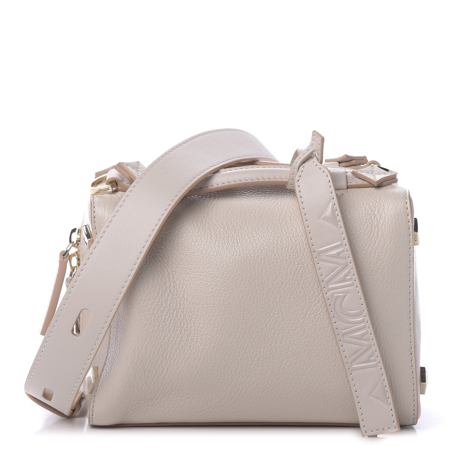 MCM Goatskin Milano Boston Bag Pink Tint 1 of 9