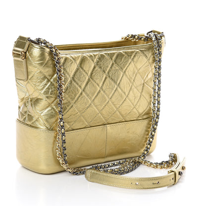 Chanel Metallic Aged Calfskin Quilted Medium Gabrielle Gold 2 of 9