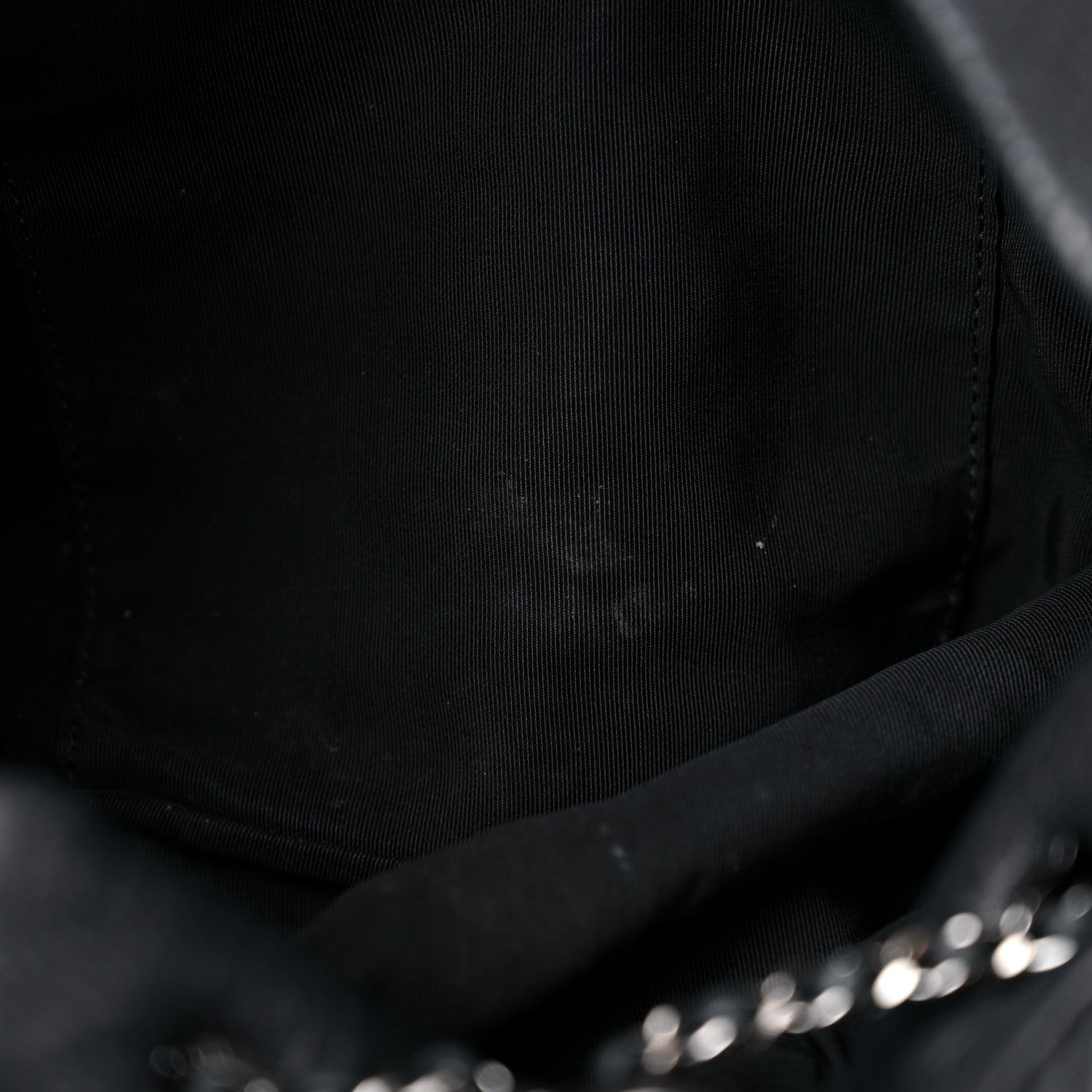 Chanel Deerskin Chevron Large CC Chain Bucket Drawstring Bag Black 12 of 17