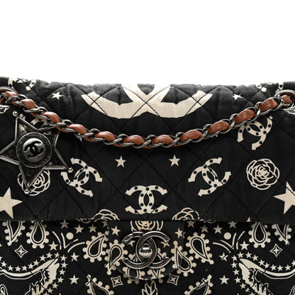 Chanel Cotton Quilted Paris Dallas Medium Bandana Flap Blue 9 of 13