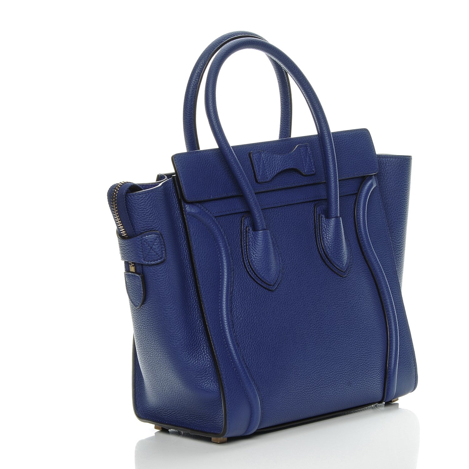 Celine Drummed Calfskin Micro Luggage Indigo 3 of 10