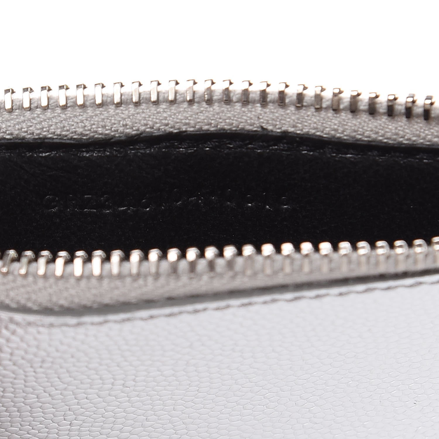 Saint Laurent Grained Calfskin 5 Fragments Zip Pouch Card Holder Silver 7 of 8