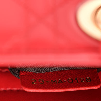 Christian Dior Lambskin Cannage Small Lucky Badges My Lady Dior Red 7 of 16