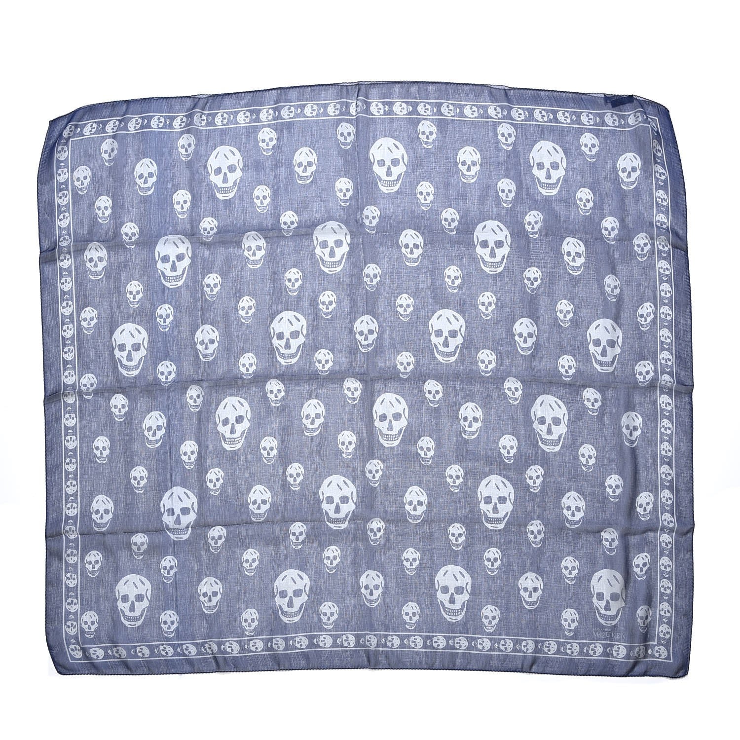 Alexander McQueen Modal Silk Skull Scarf Navy 3 of 5