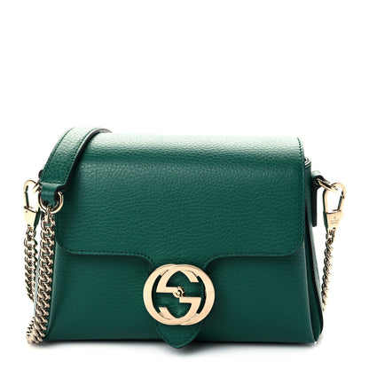 Gucci Dollar Calfskin Interlocking G Crossbody Bag Emerald 1 of 11