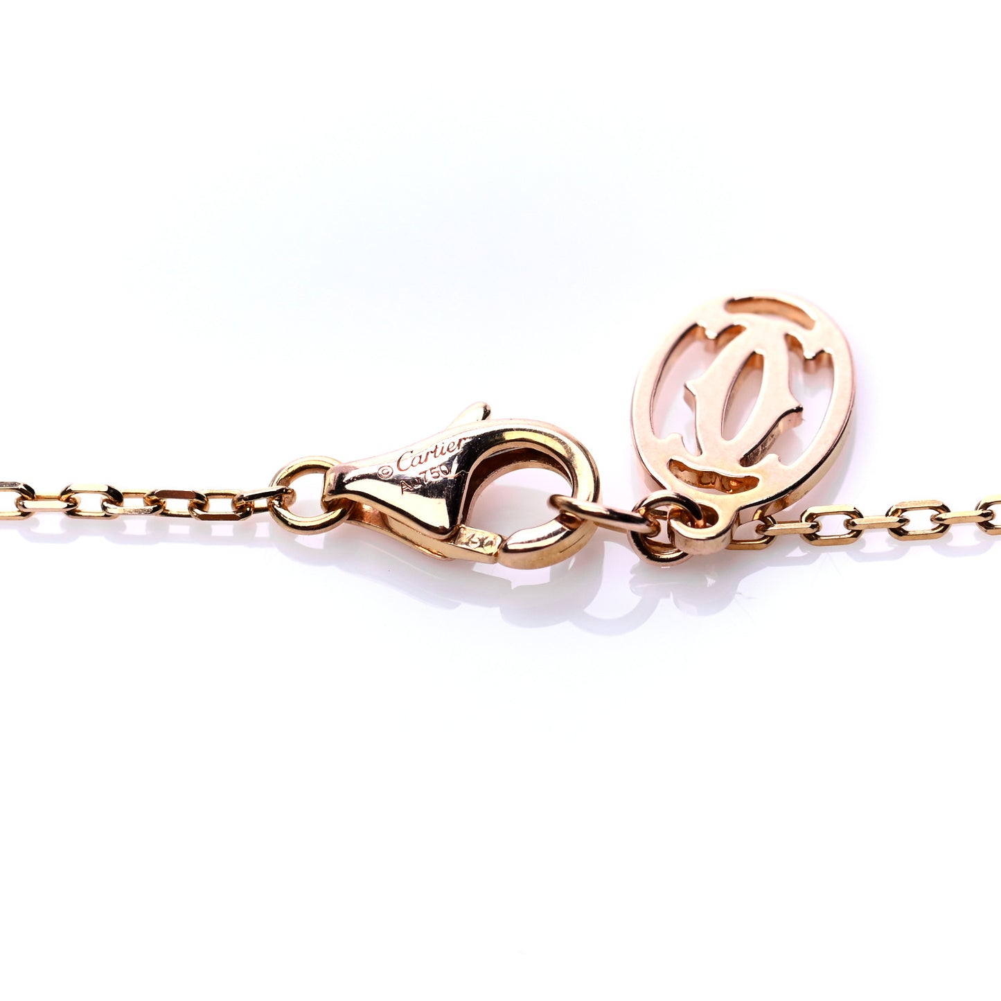 18K Pink Gold Diamond LM D'Amour Pendant Necklace