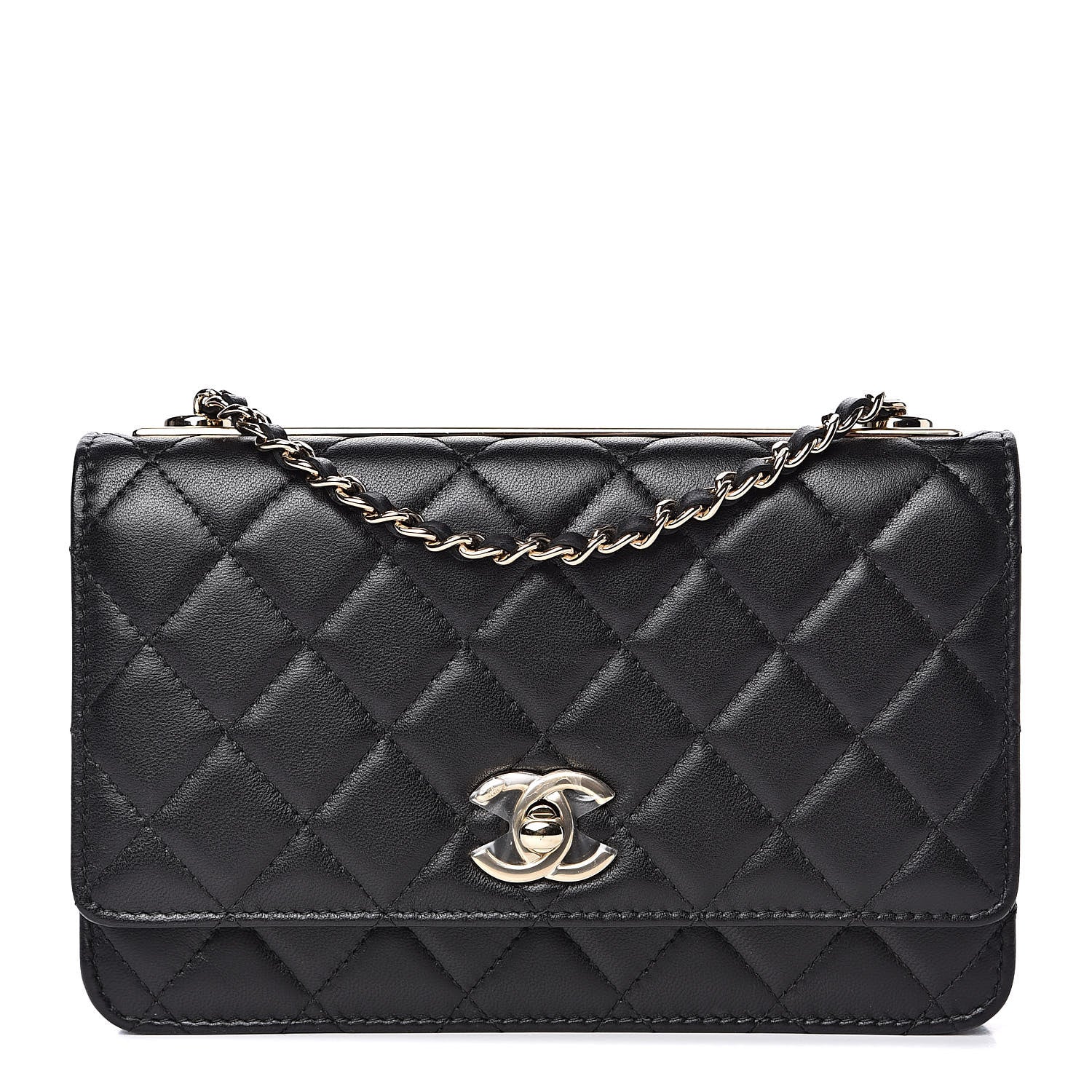 Chanel Lambskin Quilted Trendy CC Wallet On Chain WOC Black 1 of 13