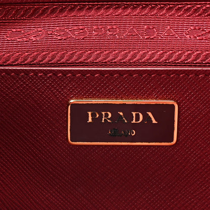 Prada Saffiano Lux Bi-Color Large Galleria Double Zip Tote Cerise Fuoco 6 of 8