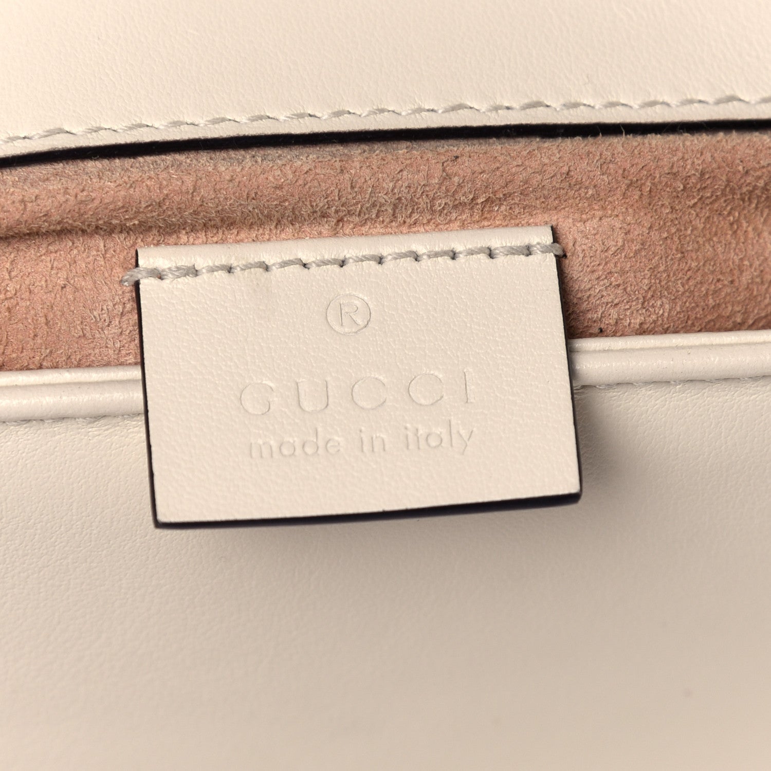 Gucci Calfskin Matelasse Mini GG Marmont Top Handle Shoulder Bag White 7 of 7