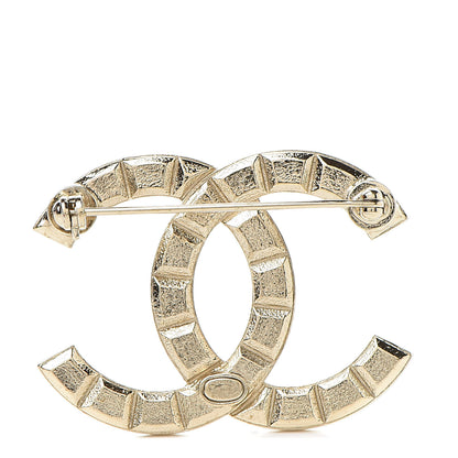 Chanel Studded CC Pin Brooch Gold 3 of 5